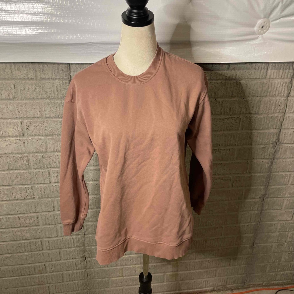 Stronger Salmon Organic Cotton Long Sleeve‎ Crew Neck Sweatshirt Size XS